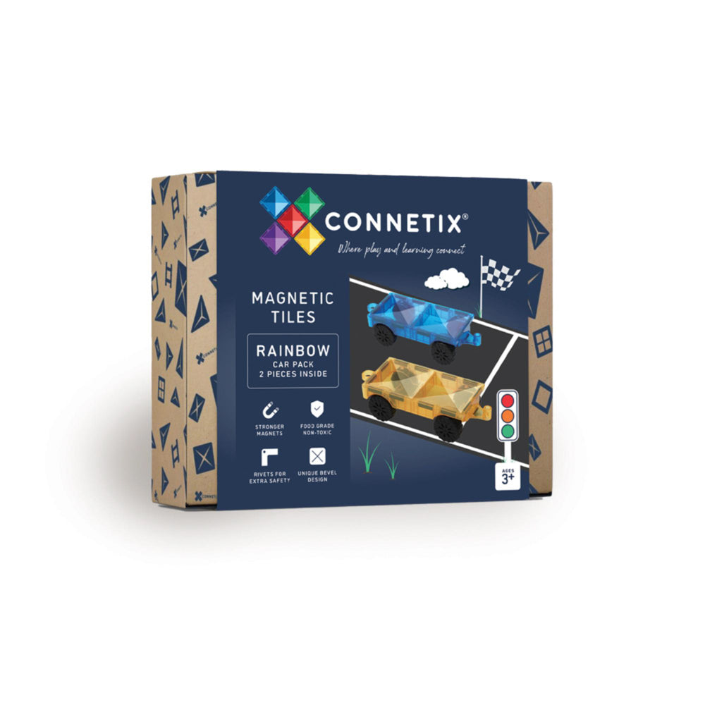 CONNETIX Magnetic Tiles 2 Piece Car Pack, in packaging