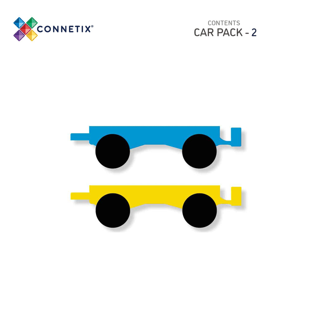 CONNETIX Magnetic Tiles 2 Piece Car Pack