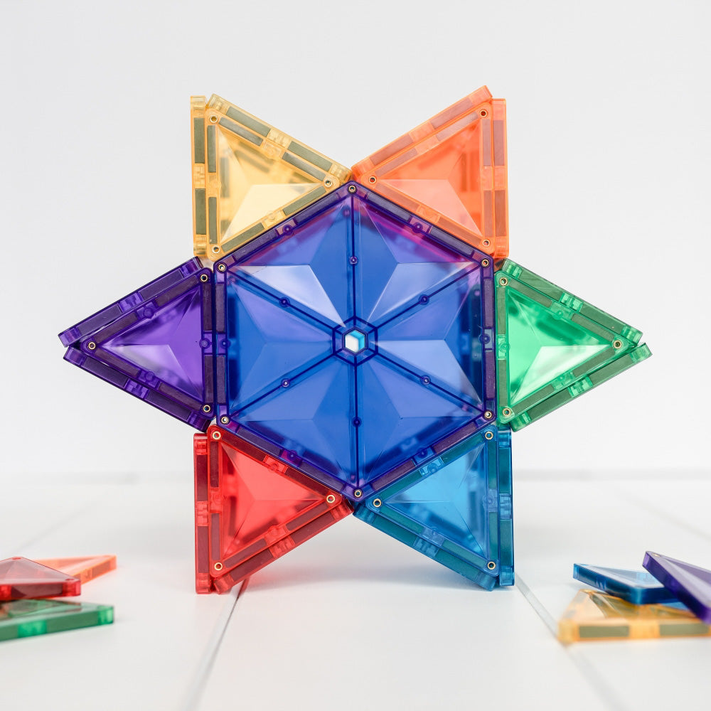CONNETIX Magnetic Tiles 30 Piece Rainbow Geometry Pack