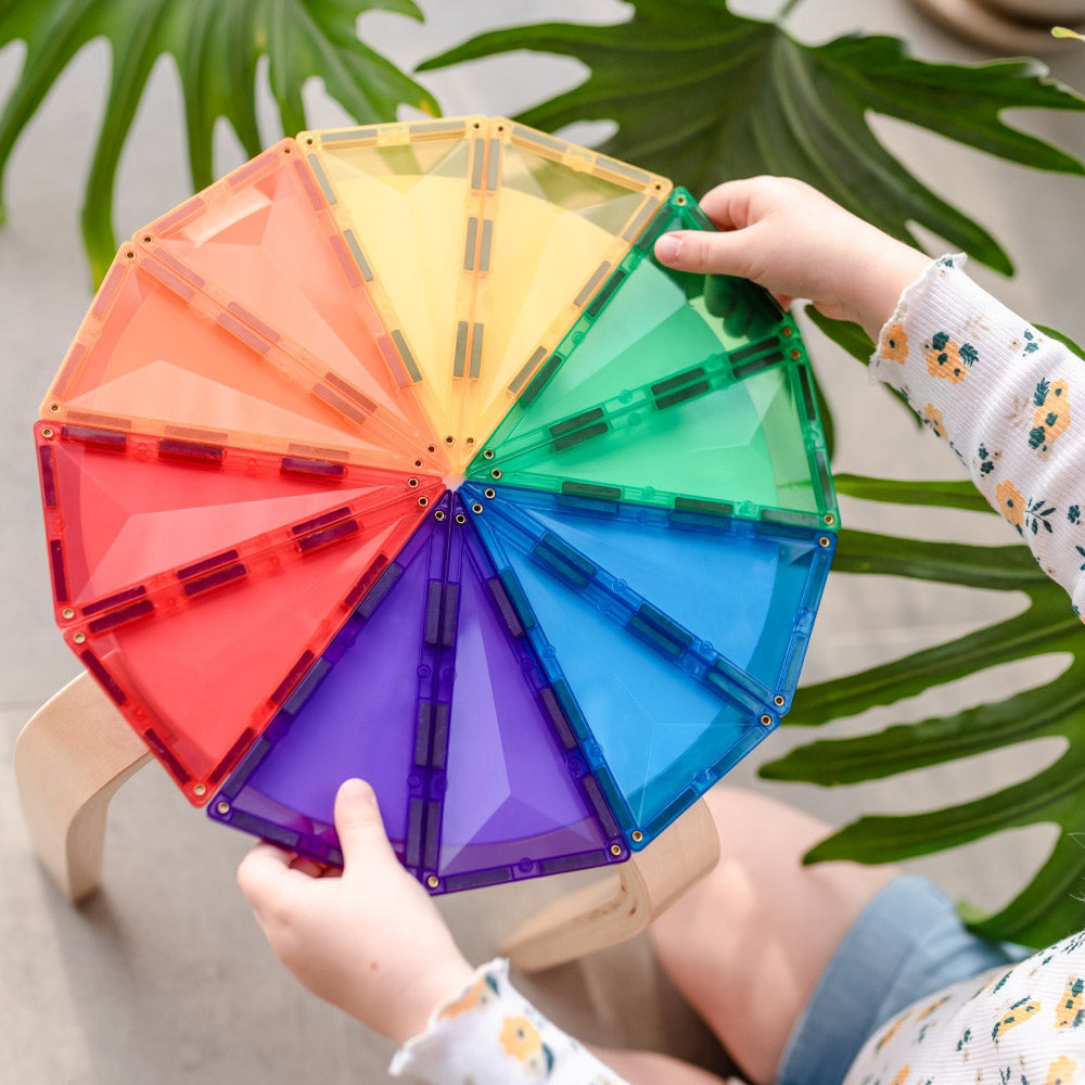 CONNETIX Magnetic Tiles 30 Piece Rainbow Geometry Pack