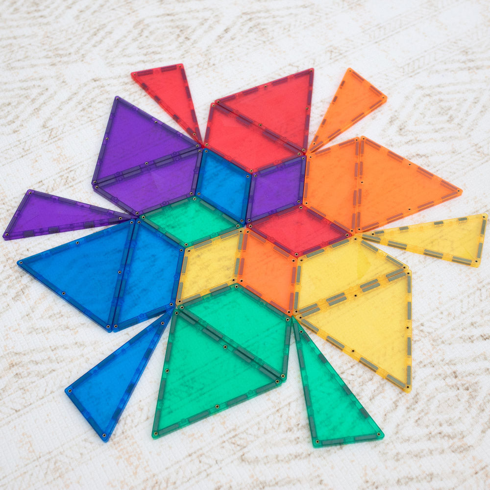 CONNETIX Magnetic Tiles 36 Piece - Rainbow Expansion Pack