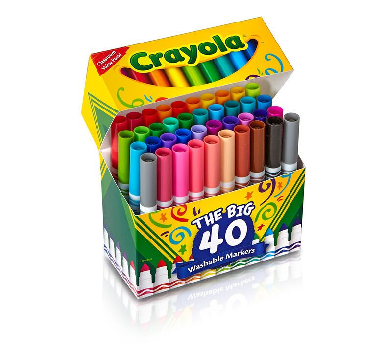 Crayola Ultra-Clean Broadline Washable Markers The Big 40 Pack