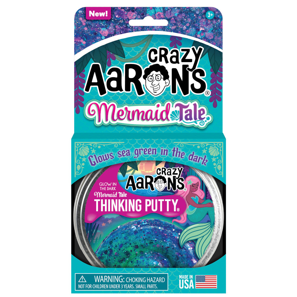 Crazy Aaron's Thinking Putty 4 Inch Glowbrights Mermaid Tale