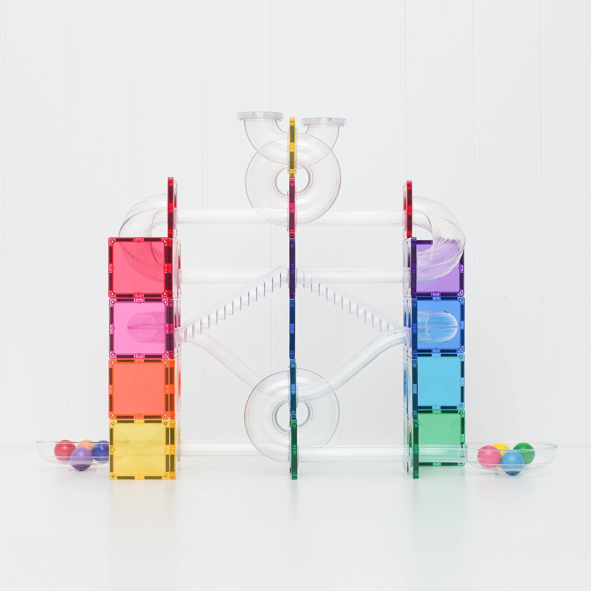 CONNETIX Magnetic Tiles 114 Piece - Bright Ball Run - Toyworld NZ