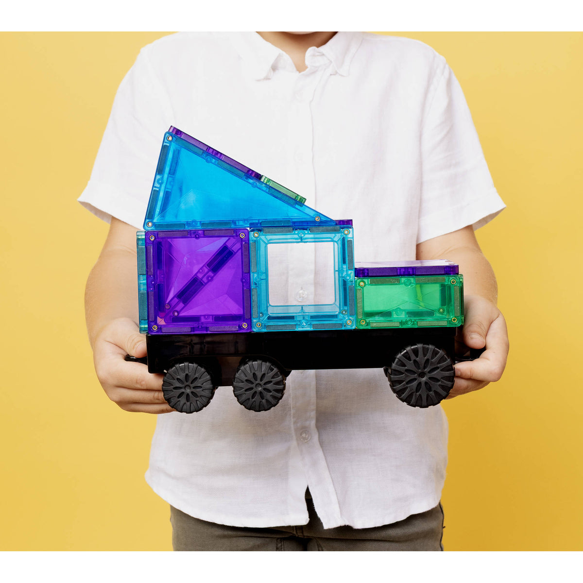 CONNETIX Magnetic Tiles 50 Piece - Bright Transport Pack - Toyworld NZ