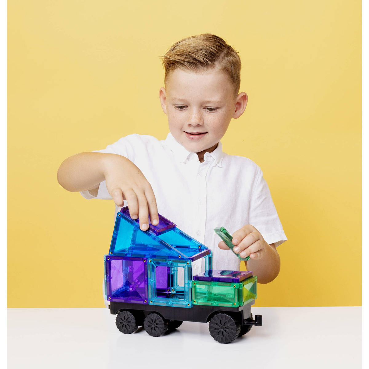 CONNETIX Magnetic Tiles 50 Piece - Bright Transport Pack - Toyworld NZ