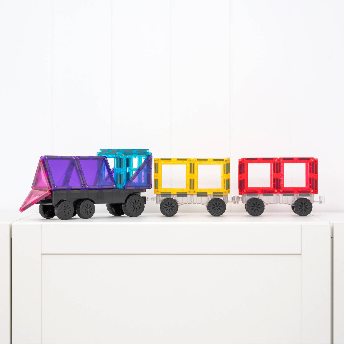 CONNETIX Magnetic Tiles 50 Piece - Bright Transport Pack - Toyworld NZ