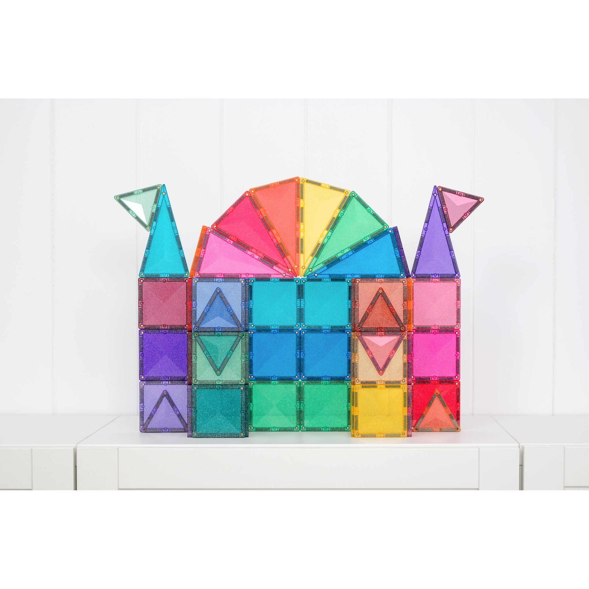 CONNETIX Magnetic Tiles 48 Piece - Castle Glitter Pack