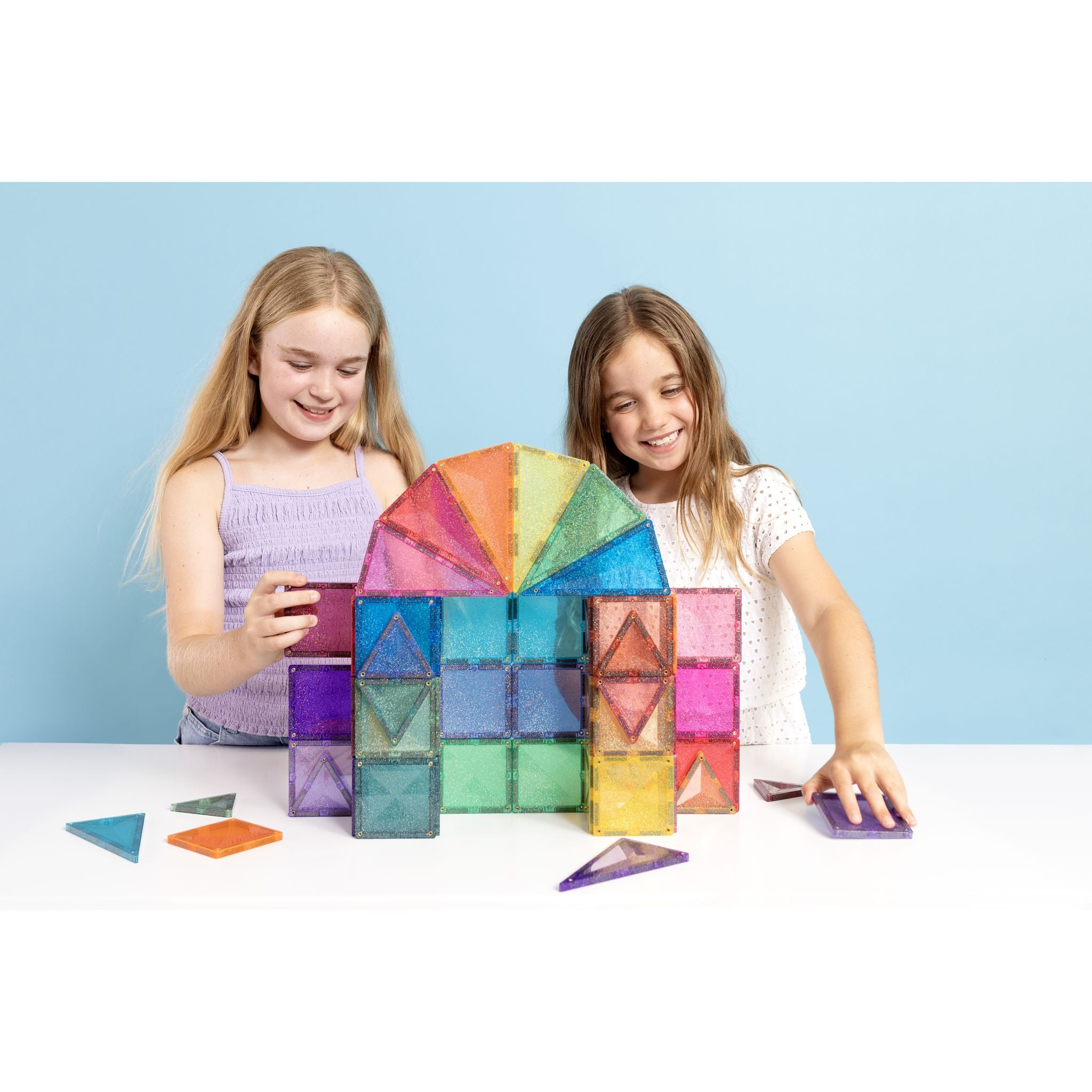 CONNETIX Magnetic Tiles 48 Piece - Castle Glitter Pack