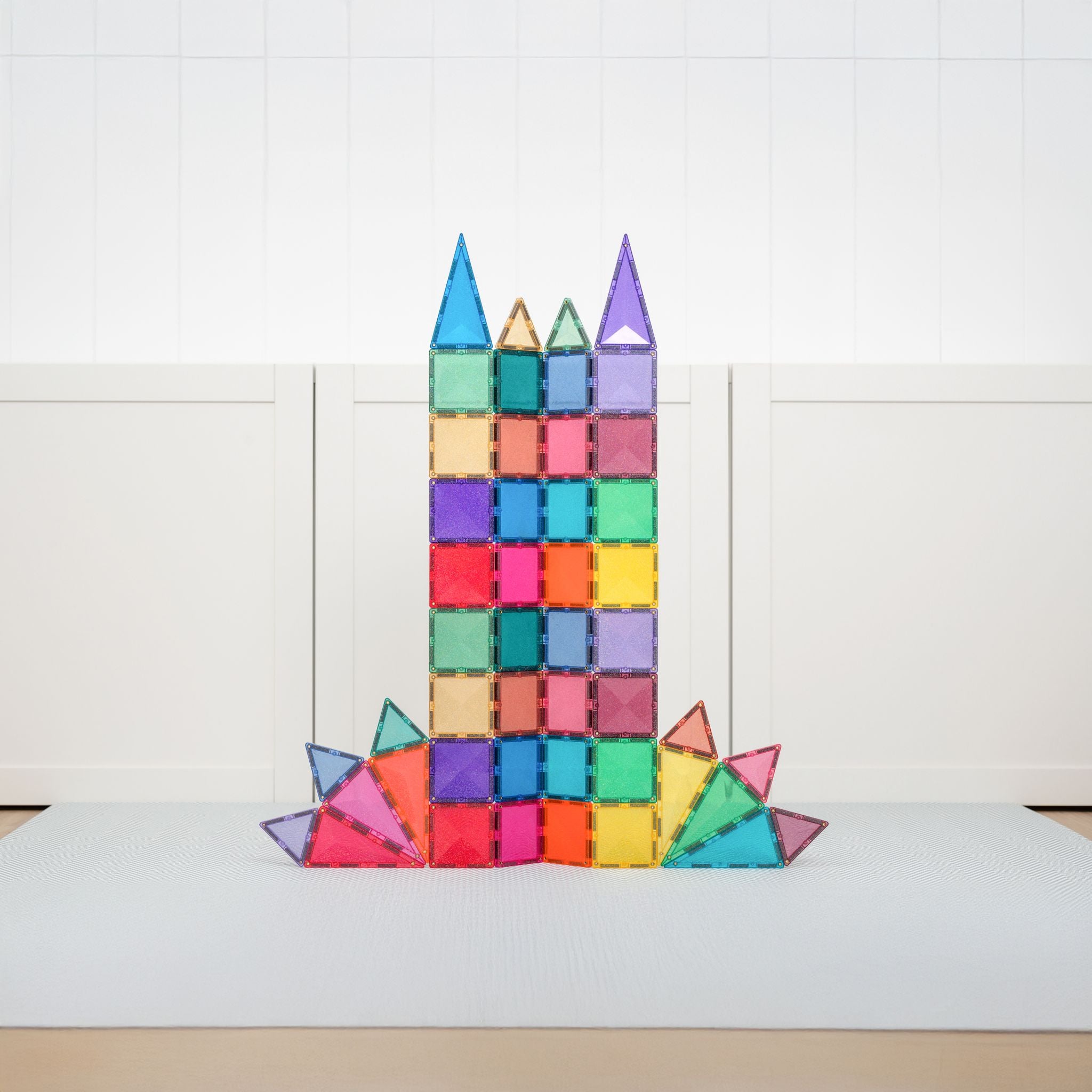 CONNETIX Magnetic Tiles 48 Piece - Castle Glitter Pack