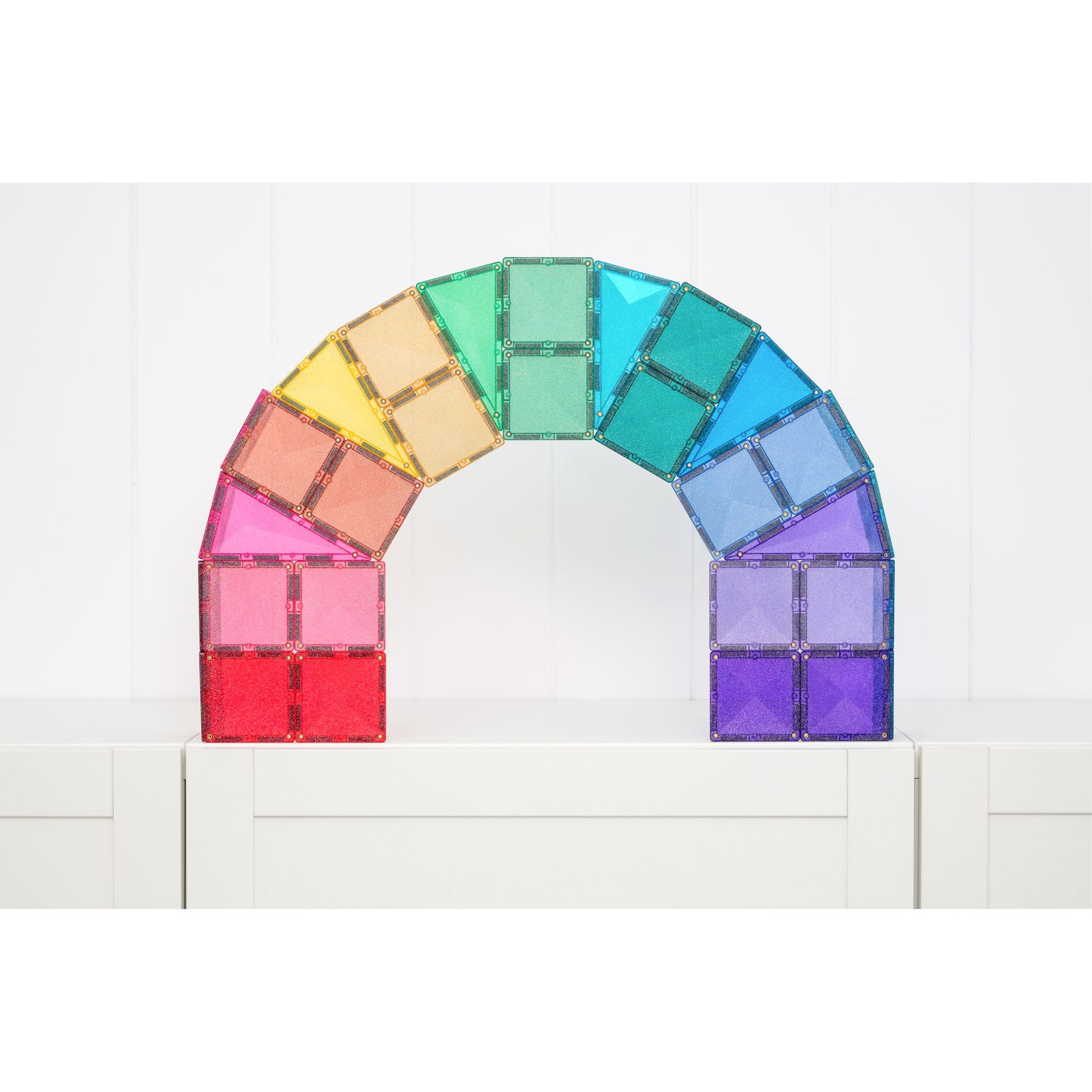 CONNETIX Magnetic Tiles 48 Piece - Castle Glitter Pack