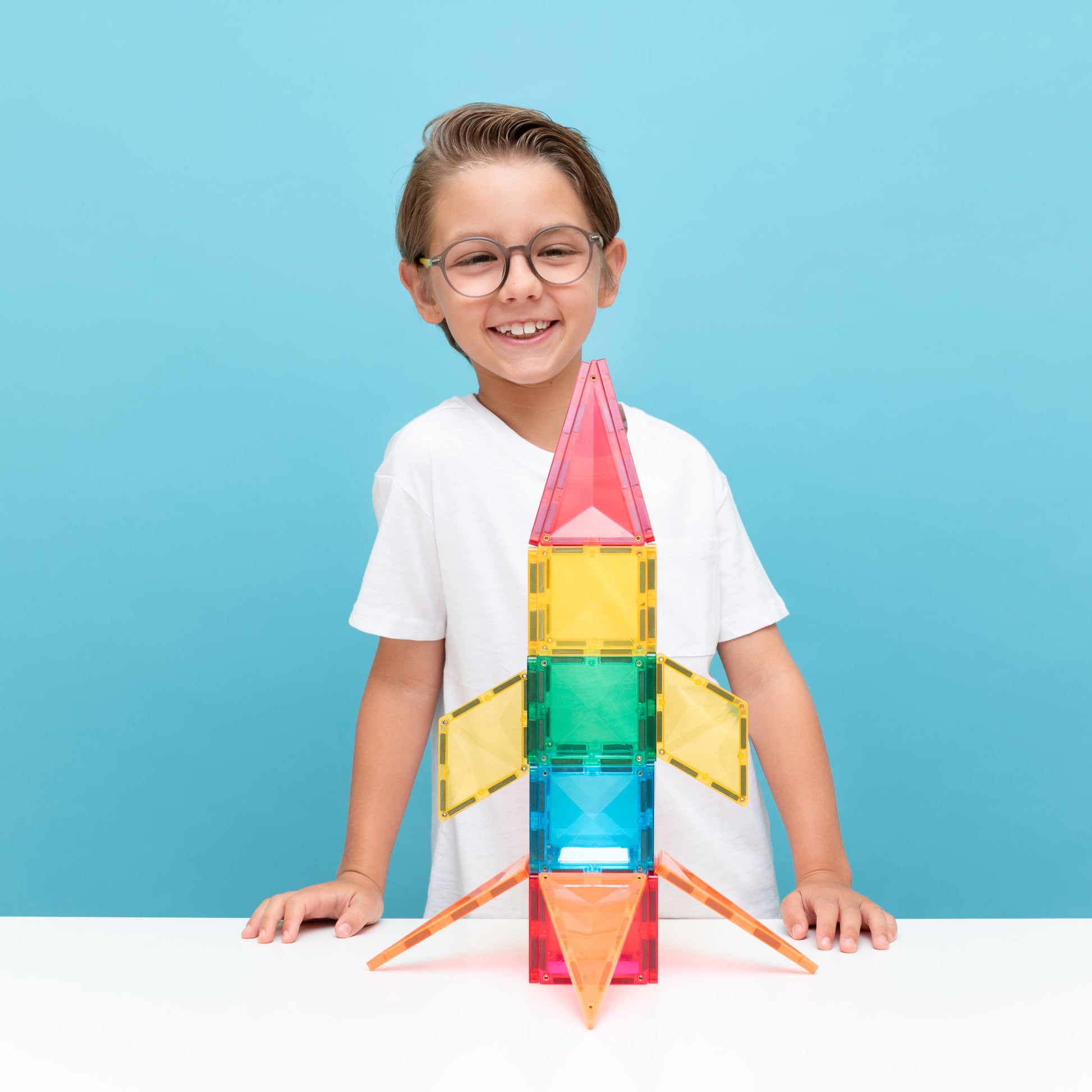 CONNETIX Magnetic Tiles 30 Piece - Light Rocket Pack - Toyworld NZ