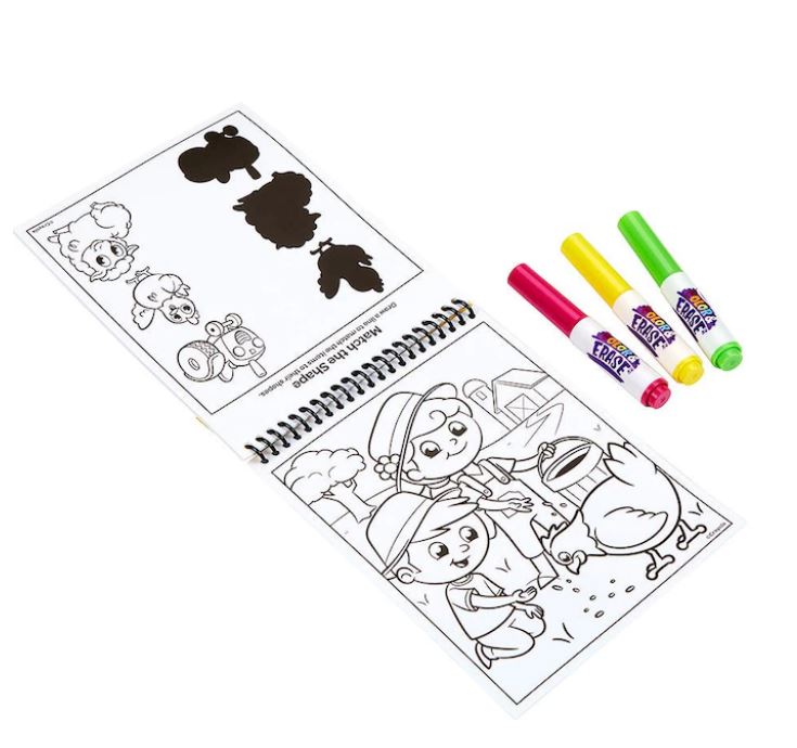 Crayola Colour & Erase Reusable Activity Pad - On The Farm - Toyworld NZ