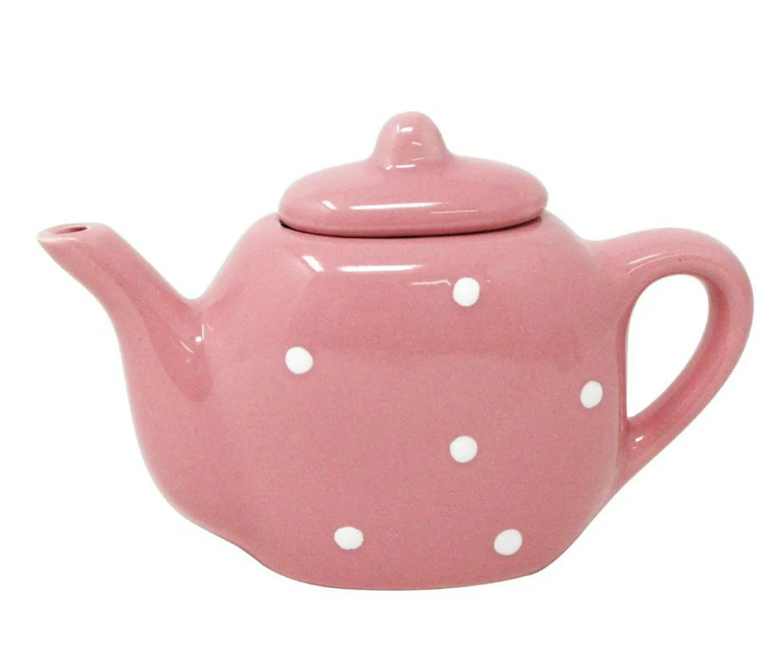 Pink Poppy Tea Set Polka Dot Porcelain In Case – Toyworld NZ