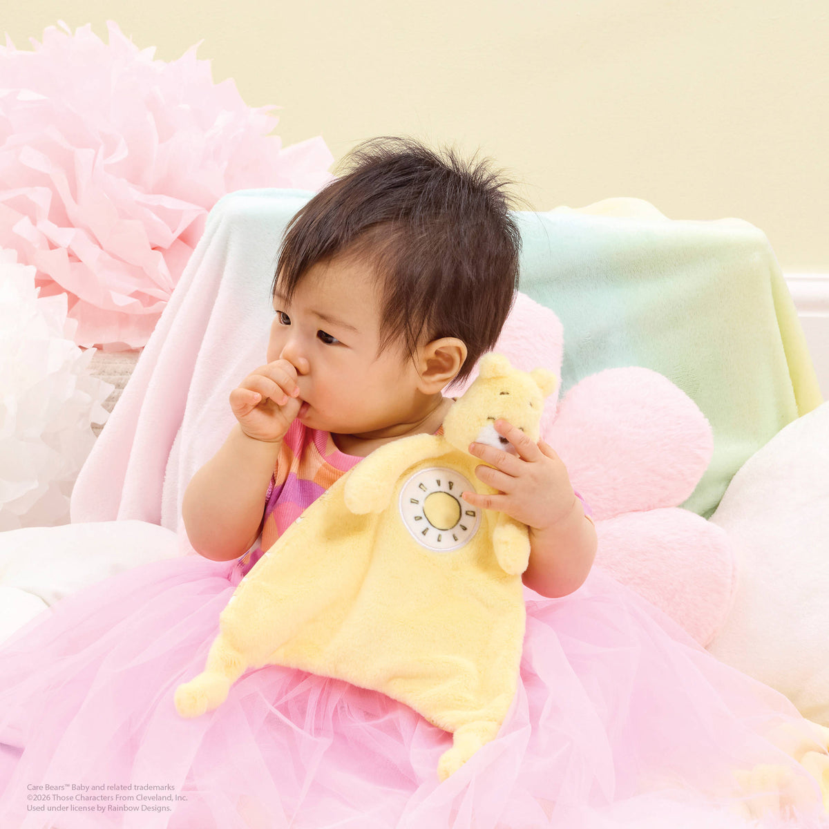 Care Bears Baby Comfort Blanket - Funshine Bear for baby.