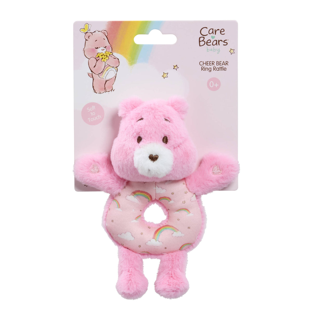 Care Bears Baby Ring Rattle - Cheer Bear.