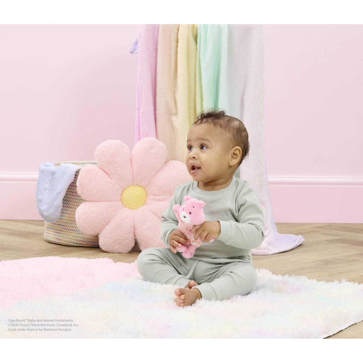 Care Bears Baby Ring Rattle - Cheer Bear.