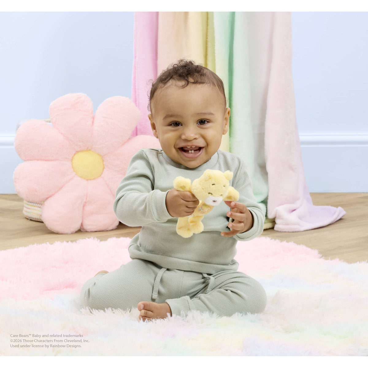 Care Bears Baby Ring Rattle - Funshine Bear for baby.