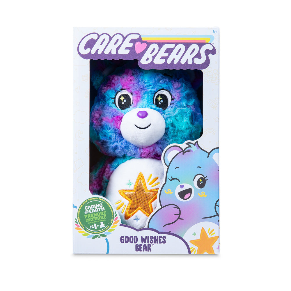 Care Bears Good Wishes Medium Eco Plush toy bear, in packaging
