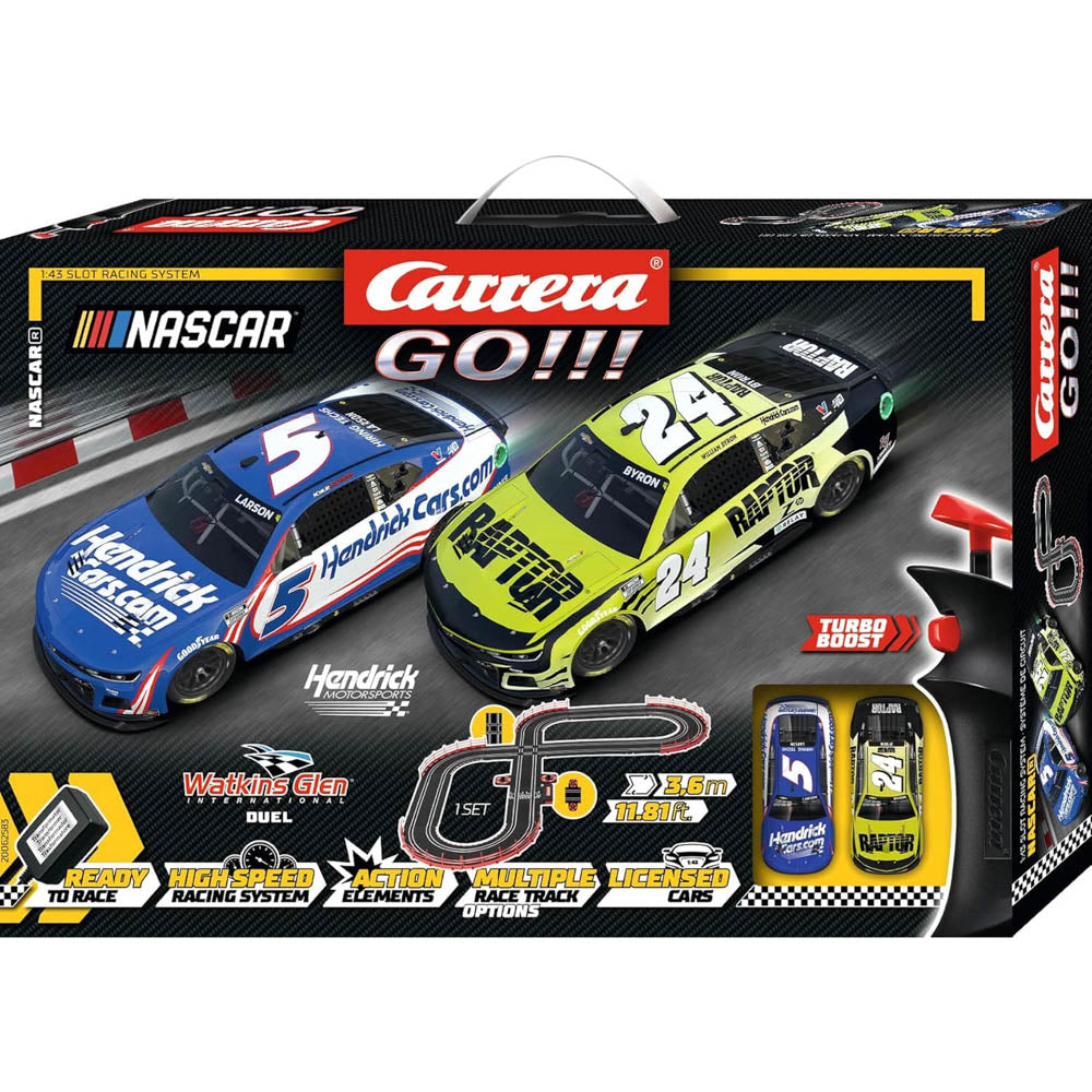 Carrera GO!!! Set NASCAR Watkins Glen Duel Slot Car Set.