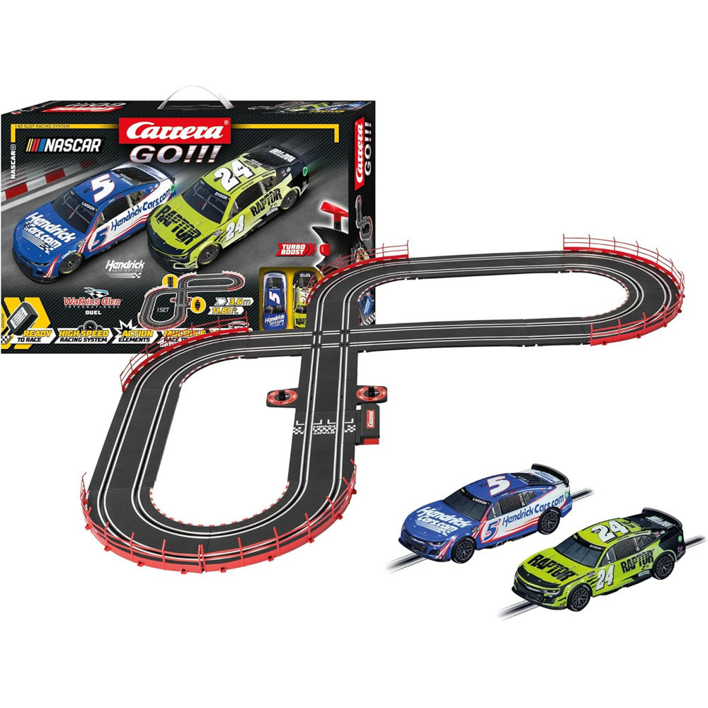 Carrera GO!!! Set NASCAR Watkins Glen Duel Slot Car Set.