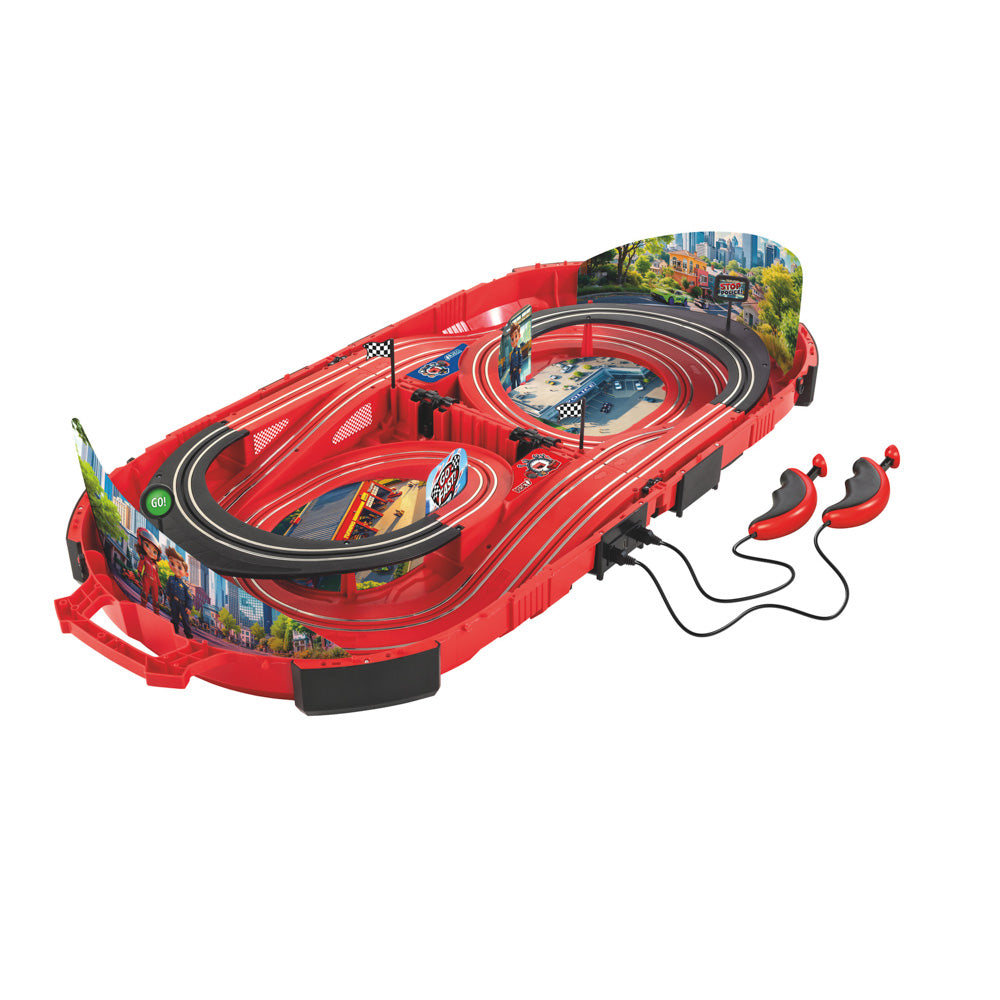 Carrera Speed Arena Slot Car Race Track - Police Chase in fold-out case playset.