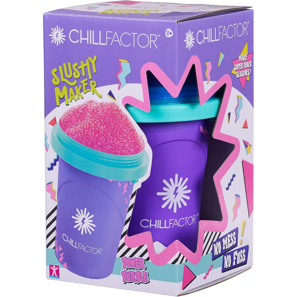 Chill Factor Slushy Maker Colour Shock Power Purple, in packaging