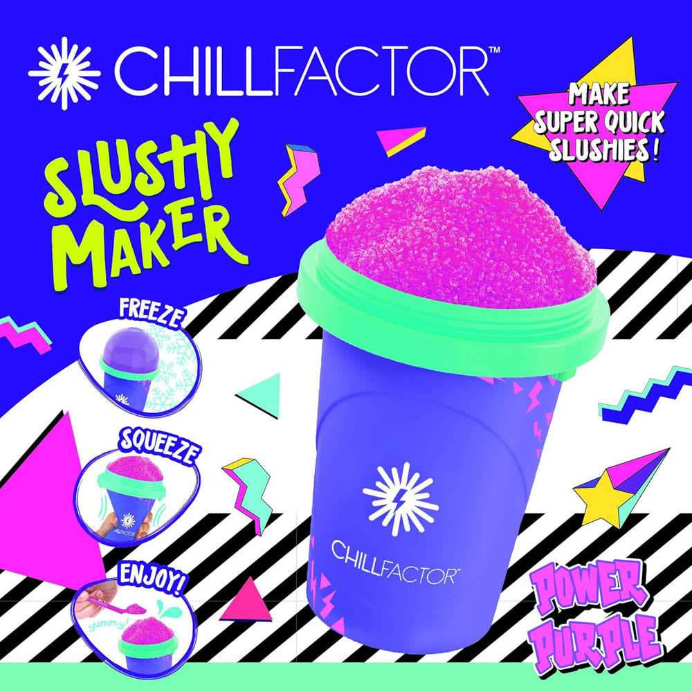 Freeze, squeeze, and enjoy! Chill Factor Slushy Maker Colour Shock Power Purple