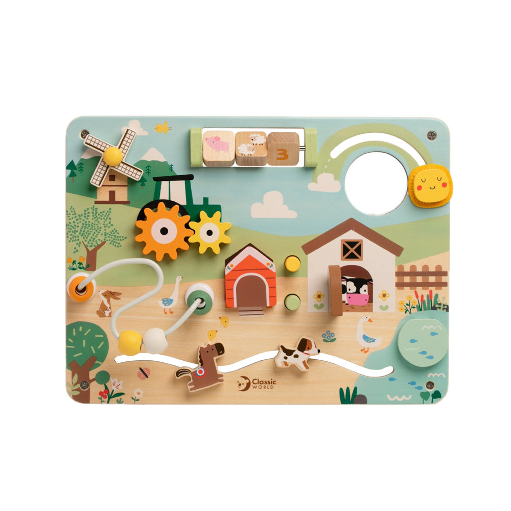 Classic World Farm Busy Board for baby.