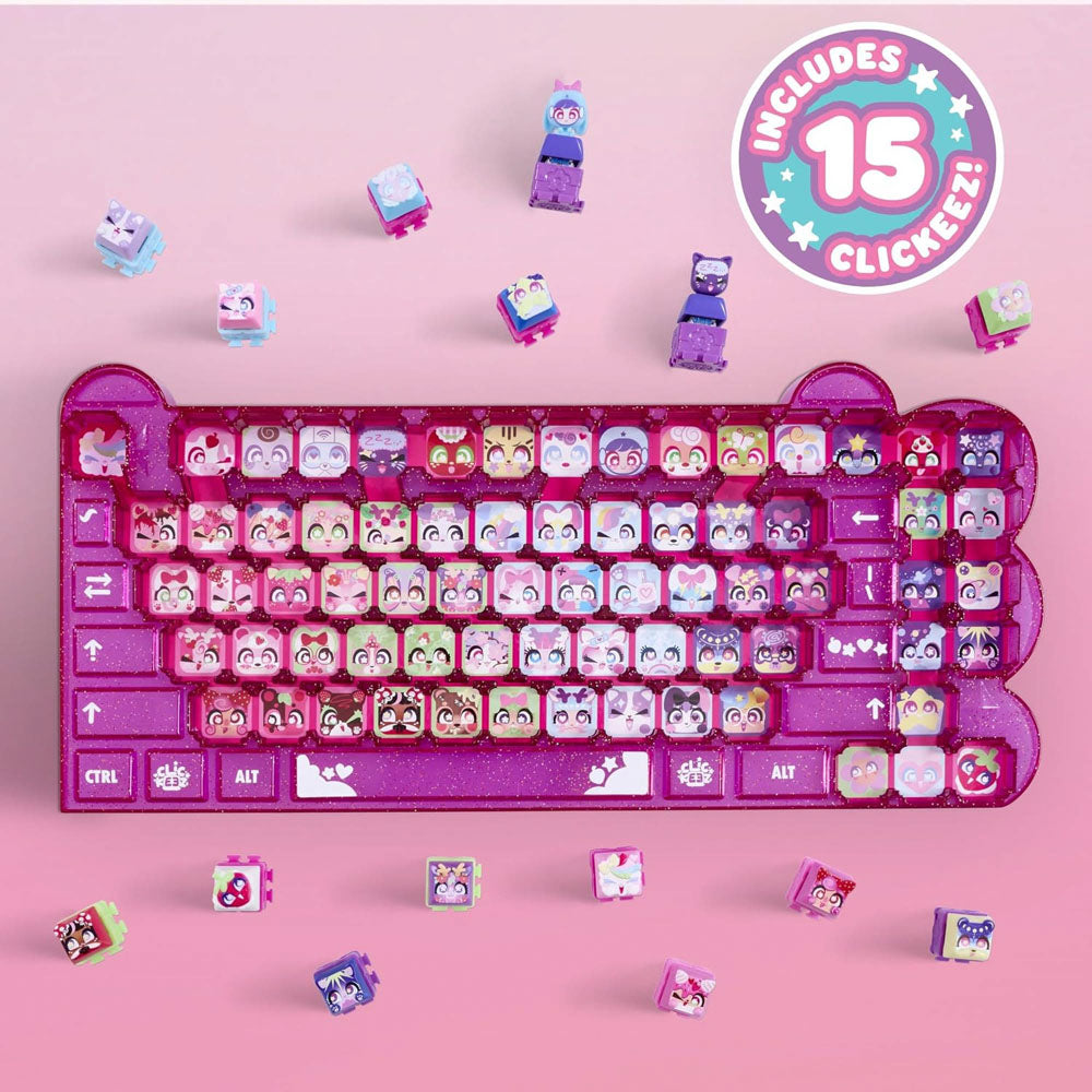 Clickeez Keyboard Mega Pack keychain accessories.
