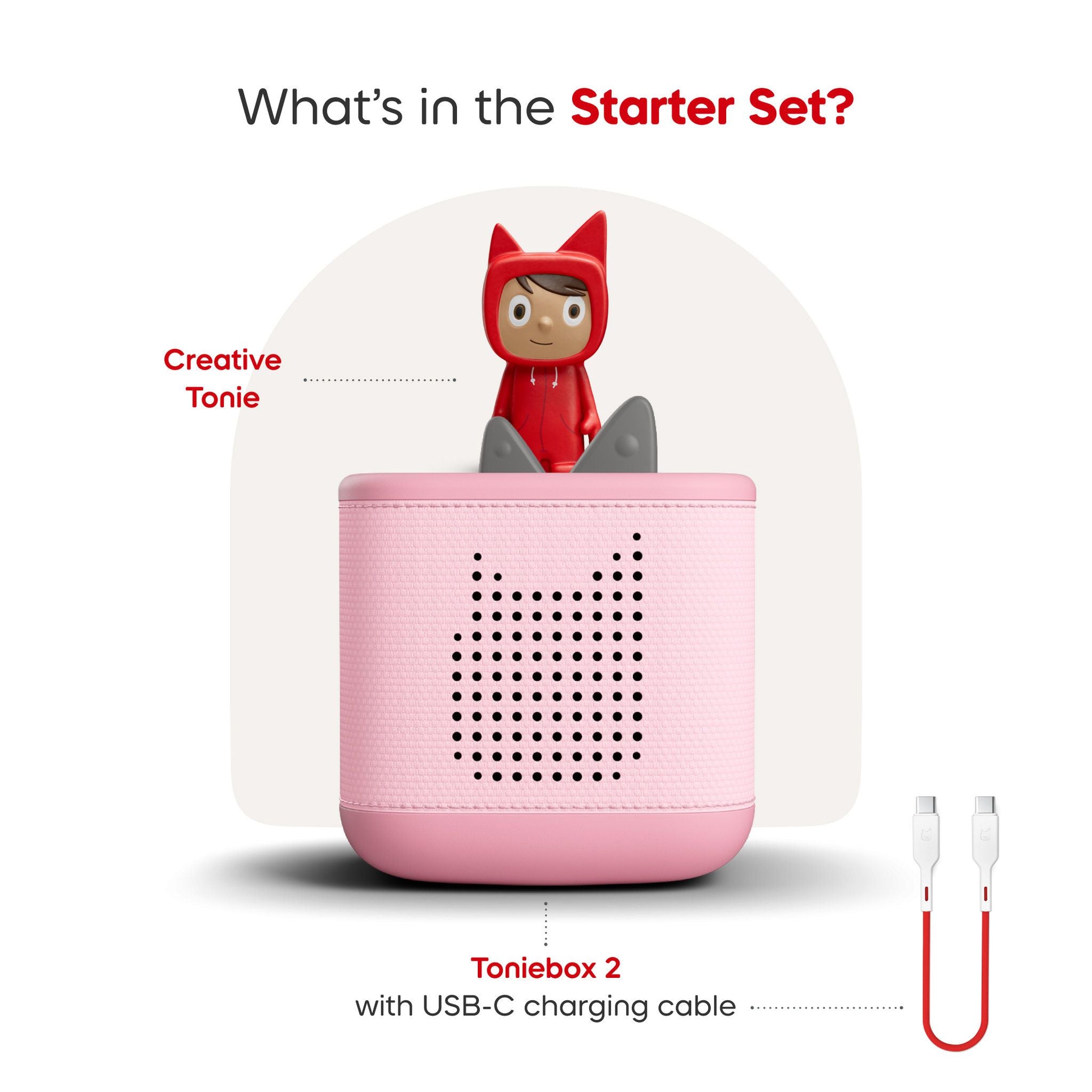 Tonies Toniebox 2 speaker Creative Tonie Rubie Starter Set - Cloud Pink