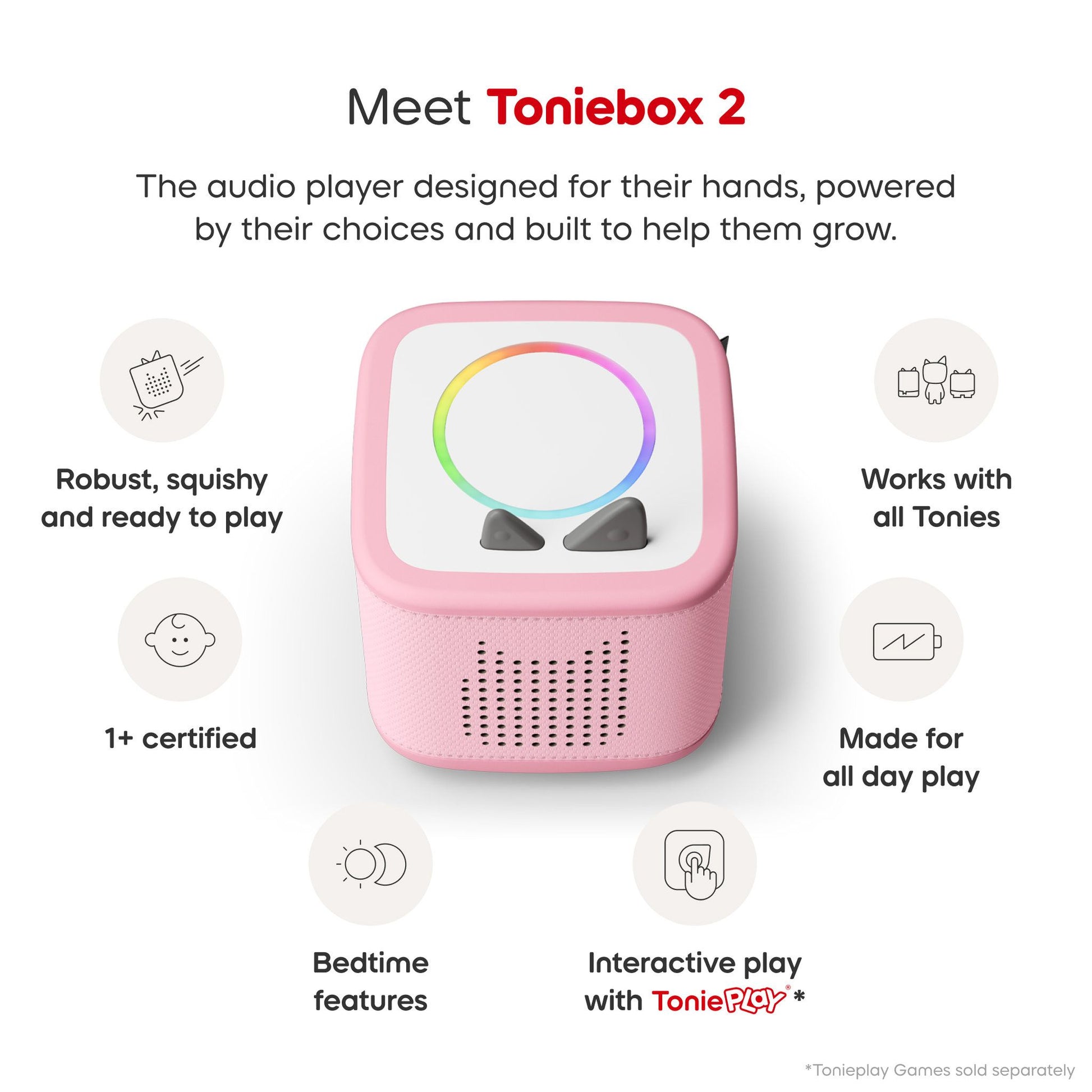 Tonies Toniebox 2 speaker Creative Tonie Rubie Starter Set - Cloud Pink