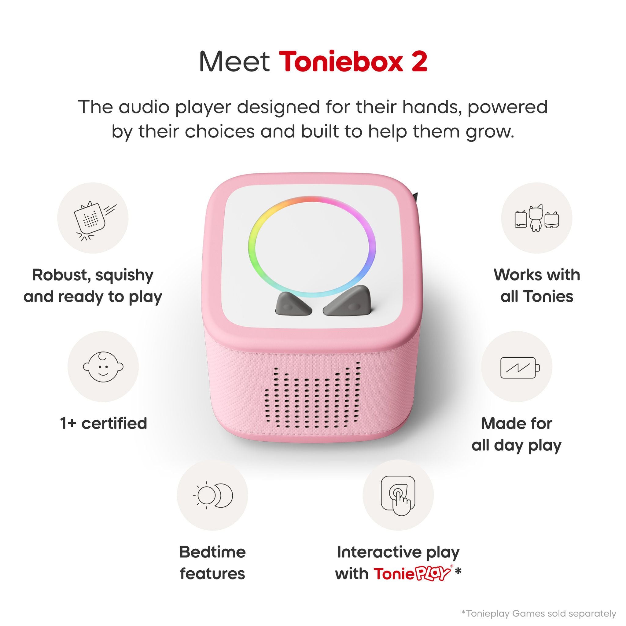 Tonies Toniebox 2 speaker Creative Tonie Rubie Starter Set - Cloud Pink