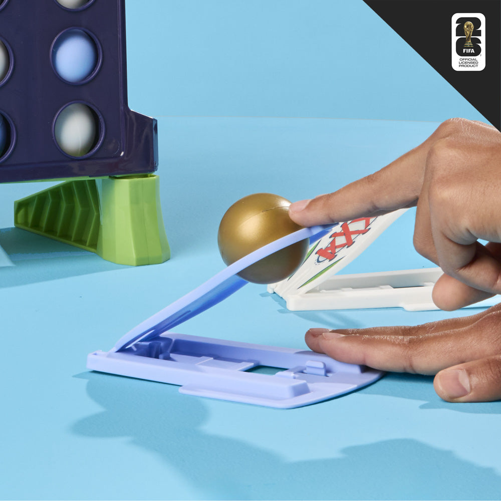 Shoot the ball in the Connect 4 Shots FIFA Edition game