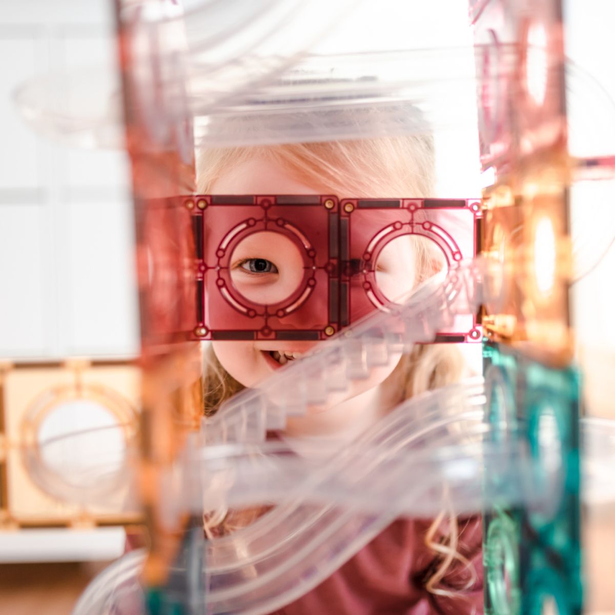 CONNETIX Magnetic Tiles 106 Piece Pastel Ball Run