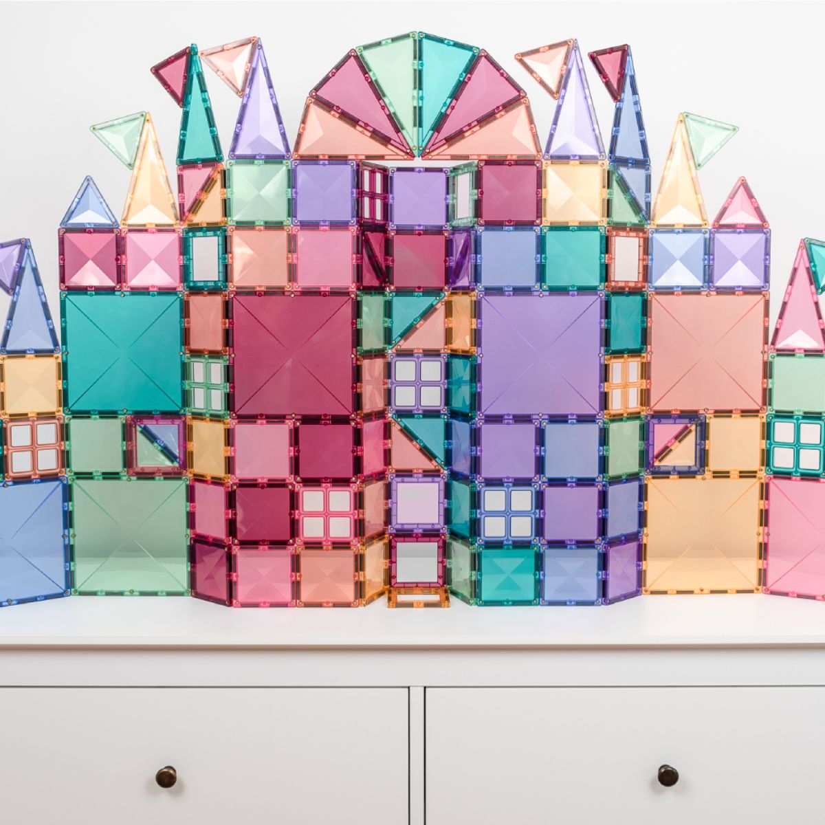CONNETIX Magnetic Tiles 120 Piece Pastel Creative Pack - Toyworld NZ