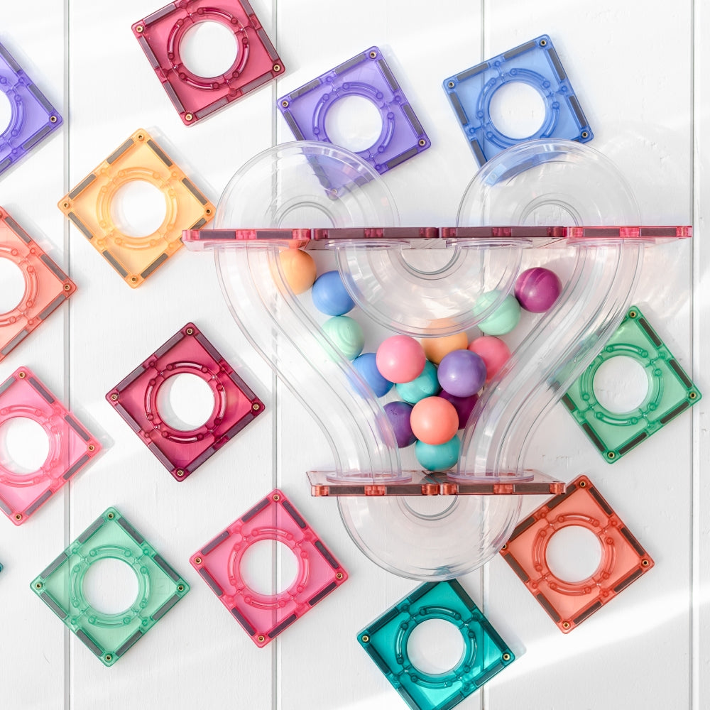 CONNETIX Magnetic Tiles 16 Piece - Pastel Replacement Ball Pack - Toyworld NZ