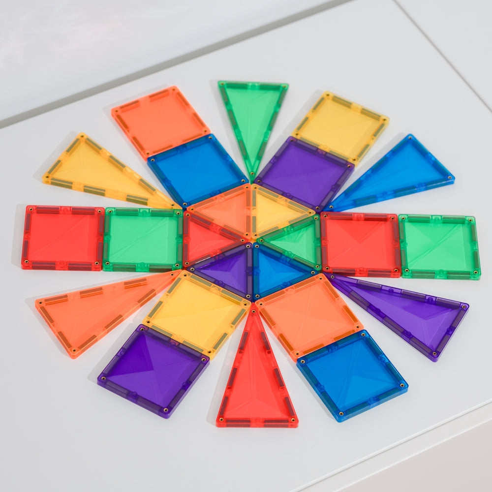 CONNETIX Magnetic Tiles 24 Piece Rainbow Mini Pack