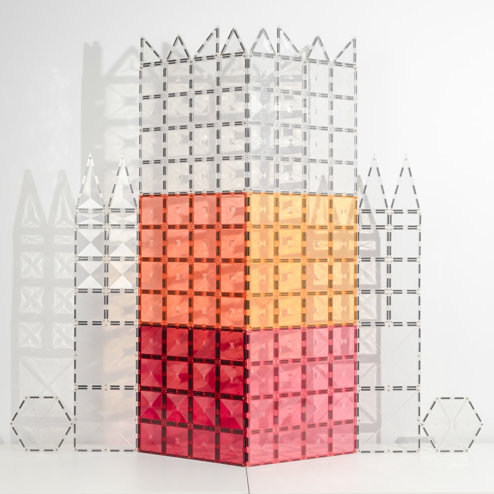CONNETIX Magnetic Tiles 2 Piece - Pastel Base Plate Pack Lemon & Peach - Toyworld NZ