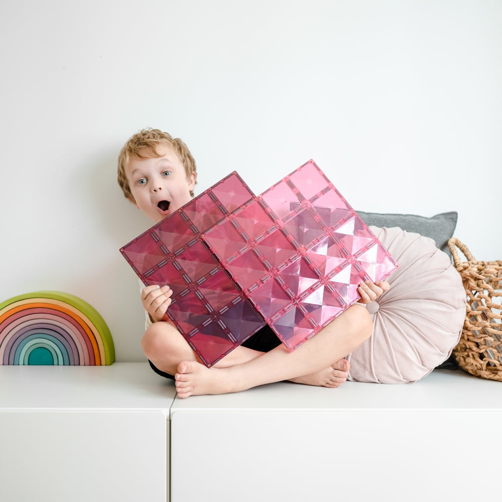 CONNETIX Magnetic Tiles 2 Piece - Base Plate Pack Pink & Berry - Toyworld NZ