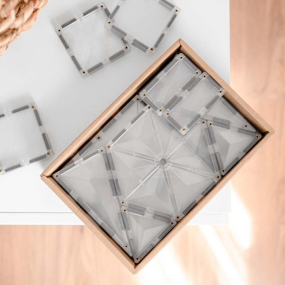 CONNETIX Magnetic Tiles 34 Piece - Clear Pack - Toyworld NZ