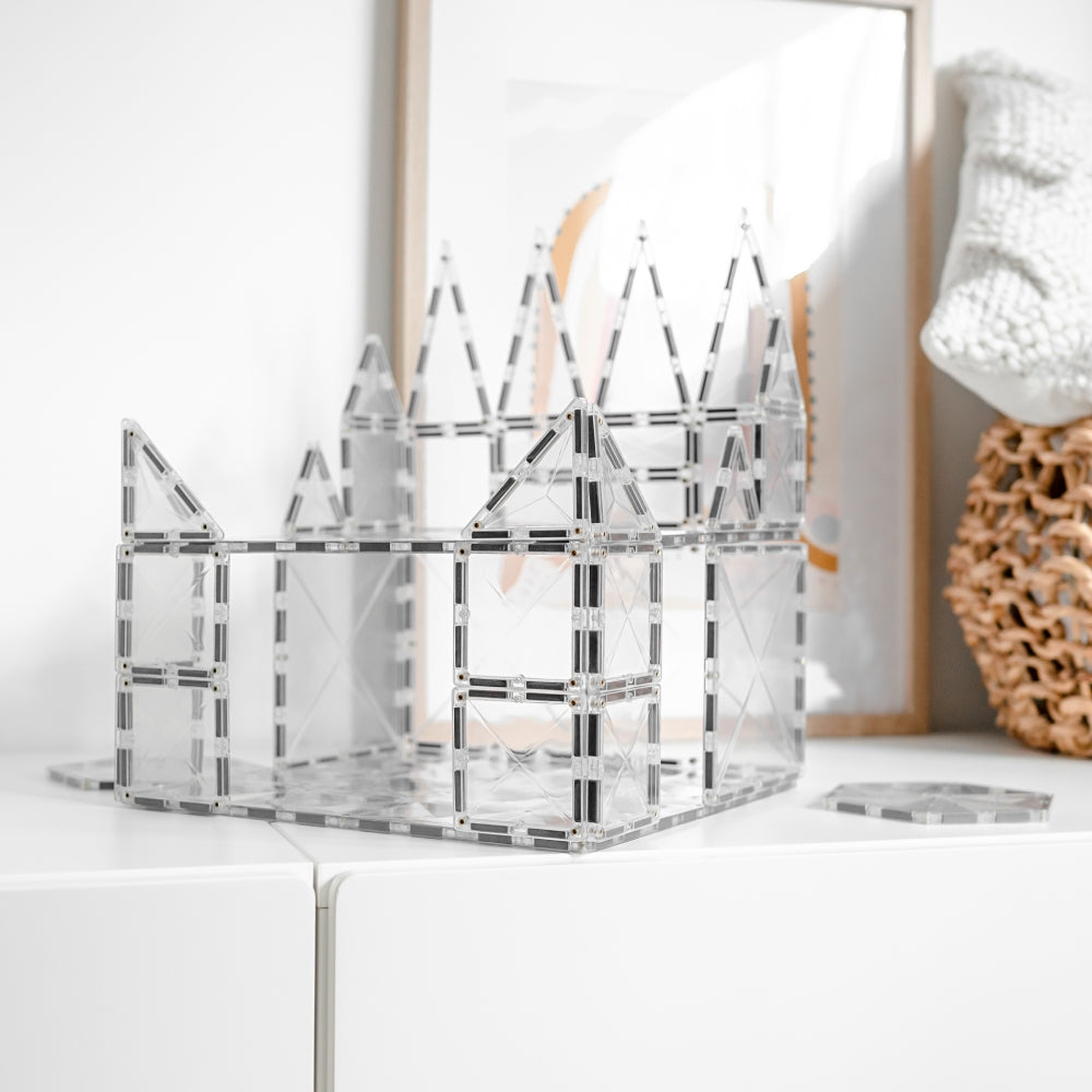 CONNETIX Magnetic Tiles 34 Piece - Clear Pack - Toyworld NZ