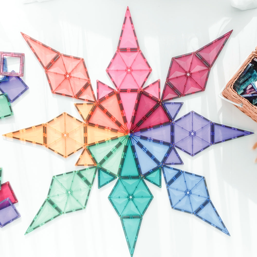 CONNETIX Magnetic Tiles 40 Piece - Pastel Geometry Pack - Toyworld NZ