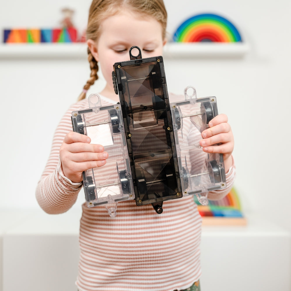 CONNETIX Magnetic Tiles 50 Piece Rainbow Transport Pack