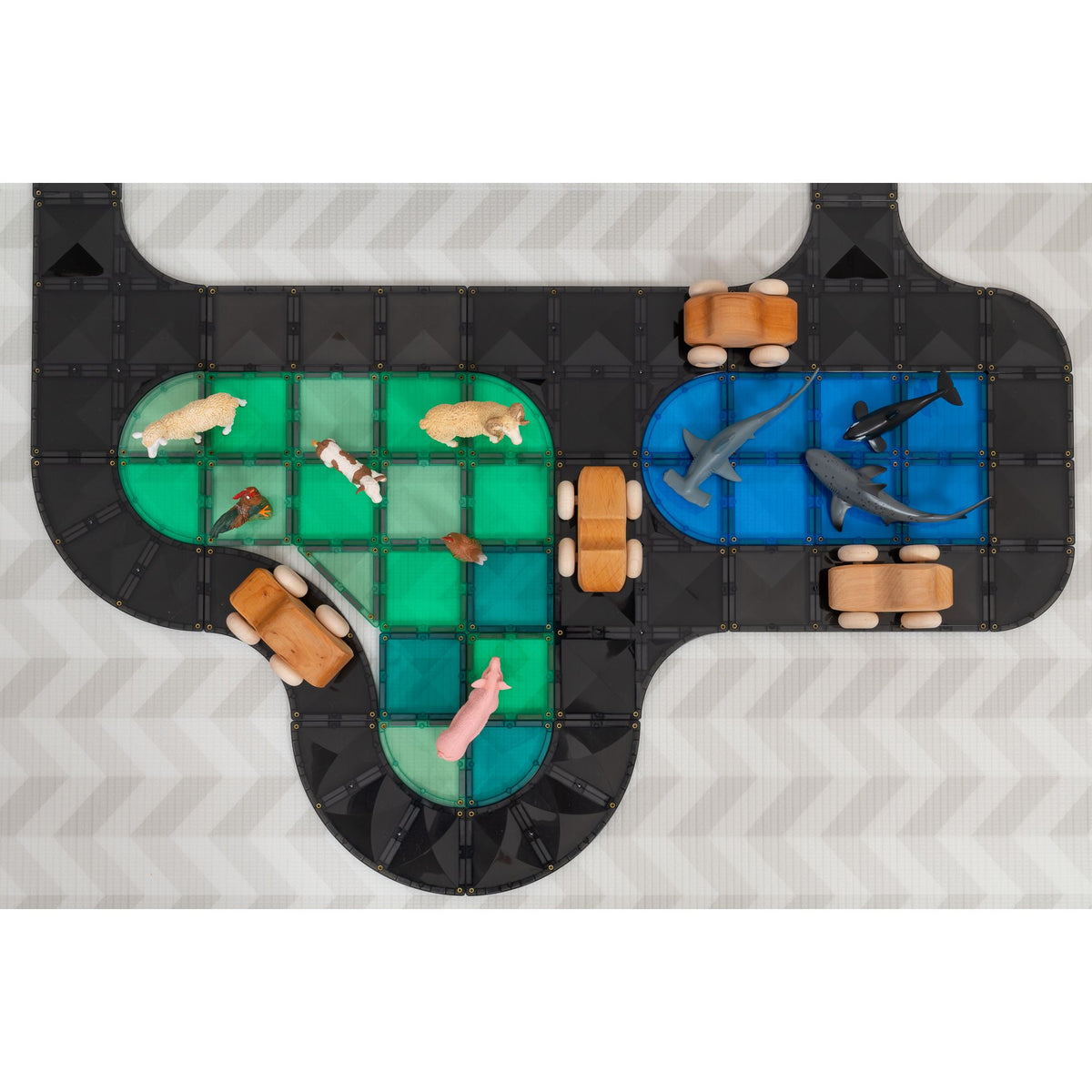 CONNETIX Magnetic Tiles 48 Piece - Creative Roads Pack - Toyworld NZ