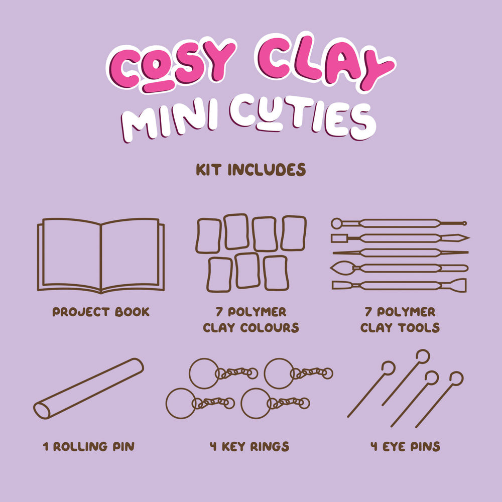 Cosy Clay Mini Cuties Polymer Clay Craft Kit.