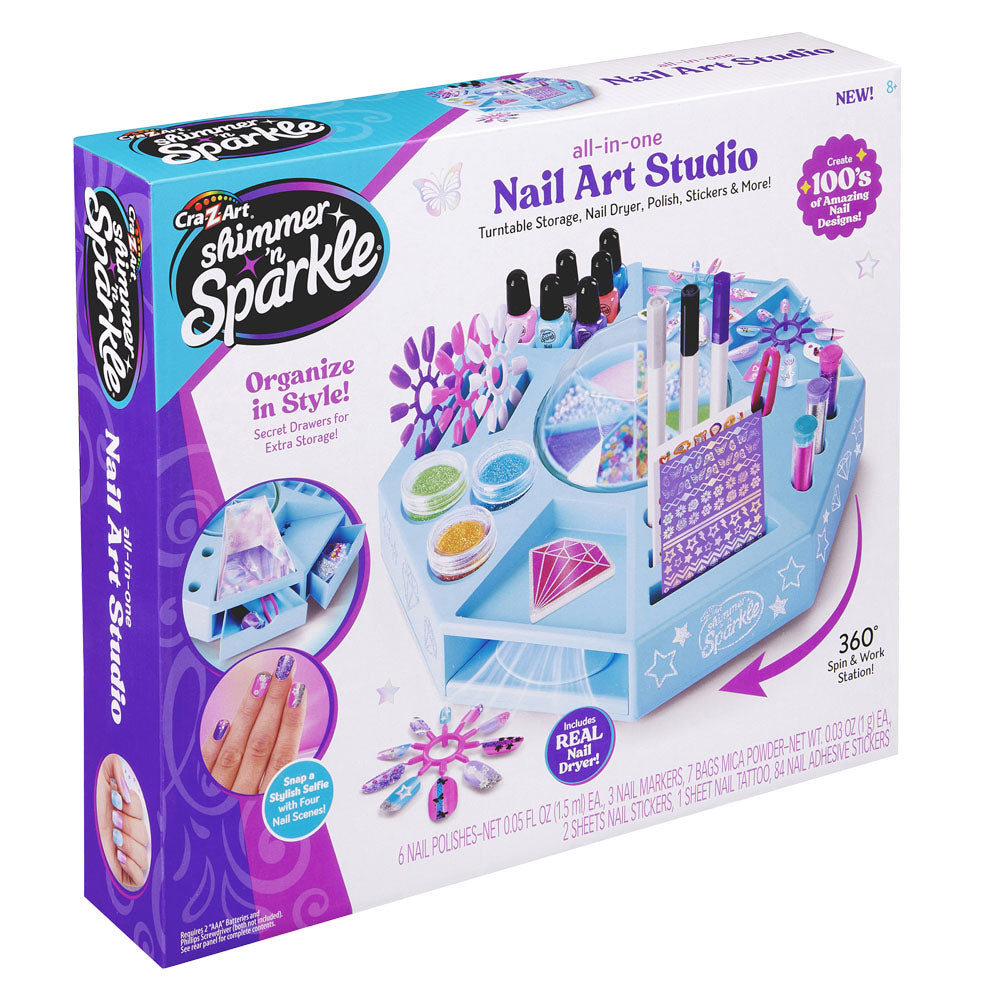 Cra-Z-Art Shimmer 'N Sparkle All-In-One Nail Art Studio, in packaging.