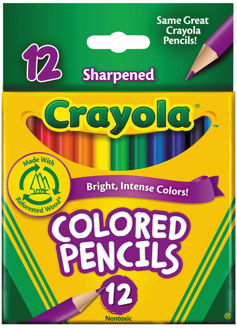 Crayola Half Size Coloured Pencils 12 Pack - Toyworld NZ