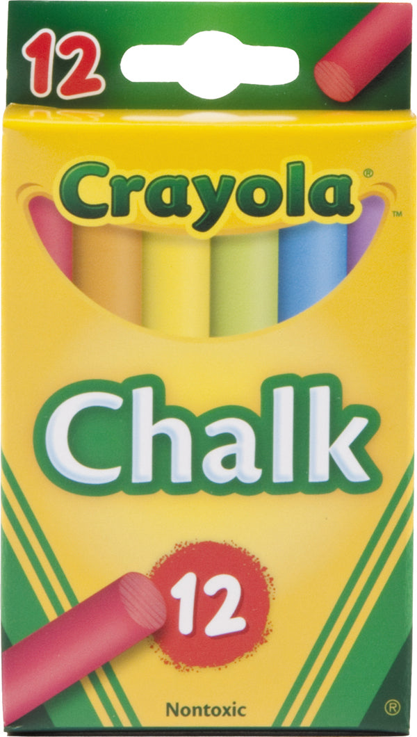 Crayola 12 Coloured Chalk Sticks - Toyworld NZ