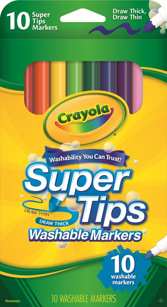 Crayola Washable Super Tip Markers 10 Pack - Toyworld NZ